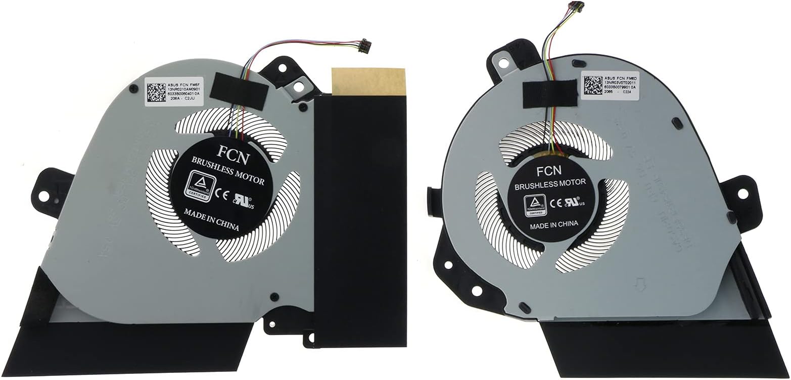 Replacement CPU GPU Cooling Fan for Asus ROG Zephyrus GU502DU GA502IU GA502IV 5V 0.5A 13NR03V0T02011 13NR0210T01111 13NR0210AM0901 DFS5K12304363C DFS5K12115491P