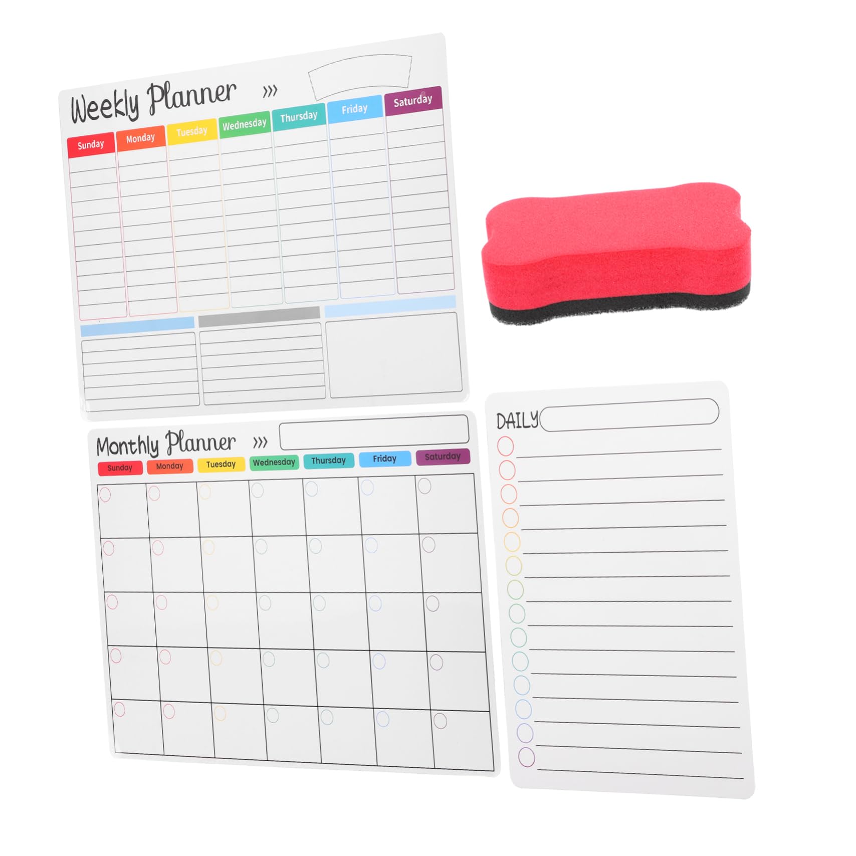 Lurrose 3 Set Bacheca Magnetica Per Frigorifero Piano Frigo Lavagna Magnetica Per Pareti Agenda Settimanale Frigo Magnetico Lavagna Magnetica Per Parete Piccole Lavagne a Secco Plastica