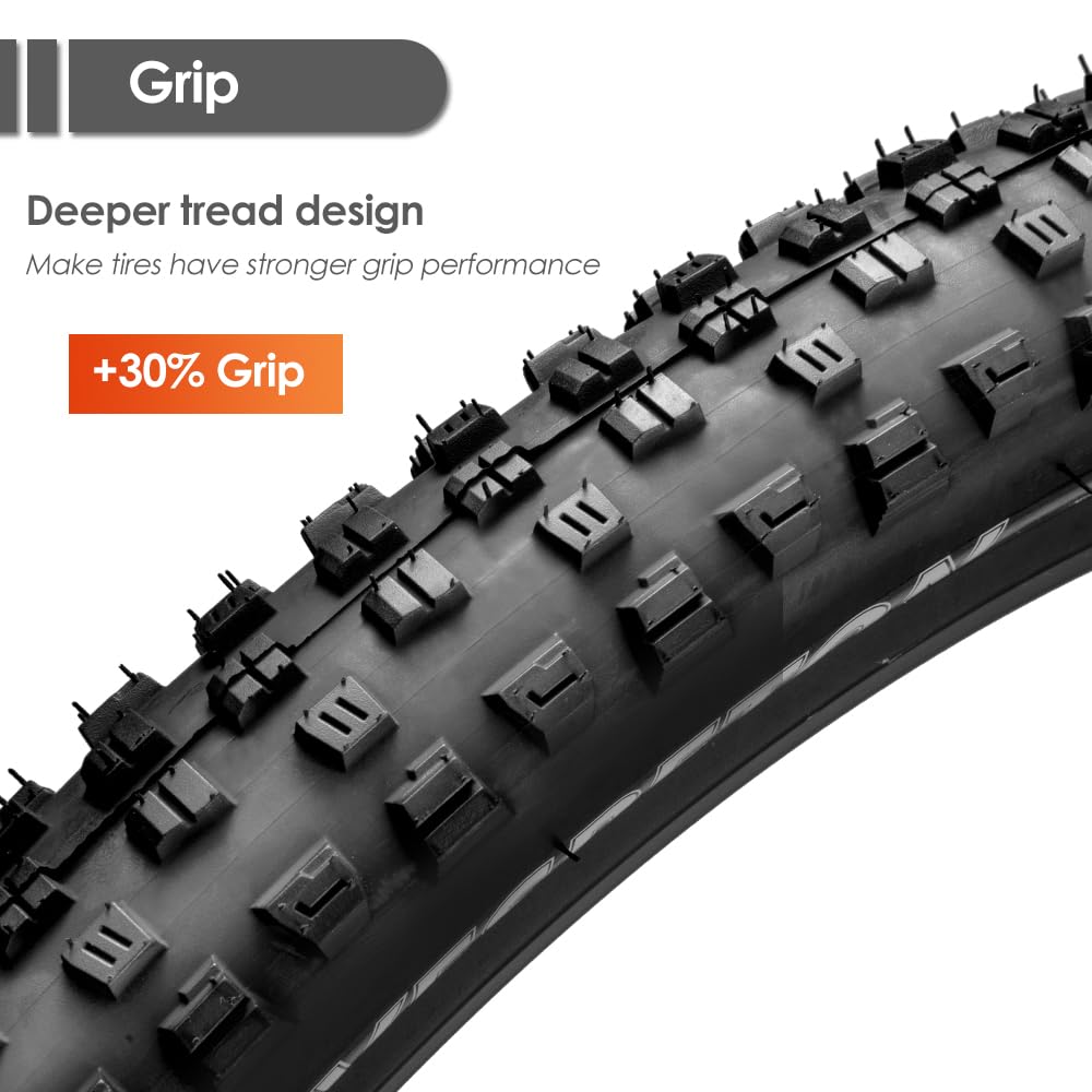 Par de neumáticos de bicicleta de montaña de 60 TPI, neumáticos plegables de Kevlar, 26/27.5/29 x 2.25 pulgadas, paquete de 2