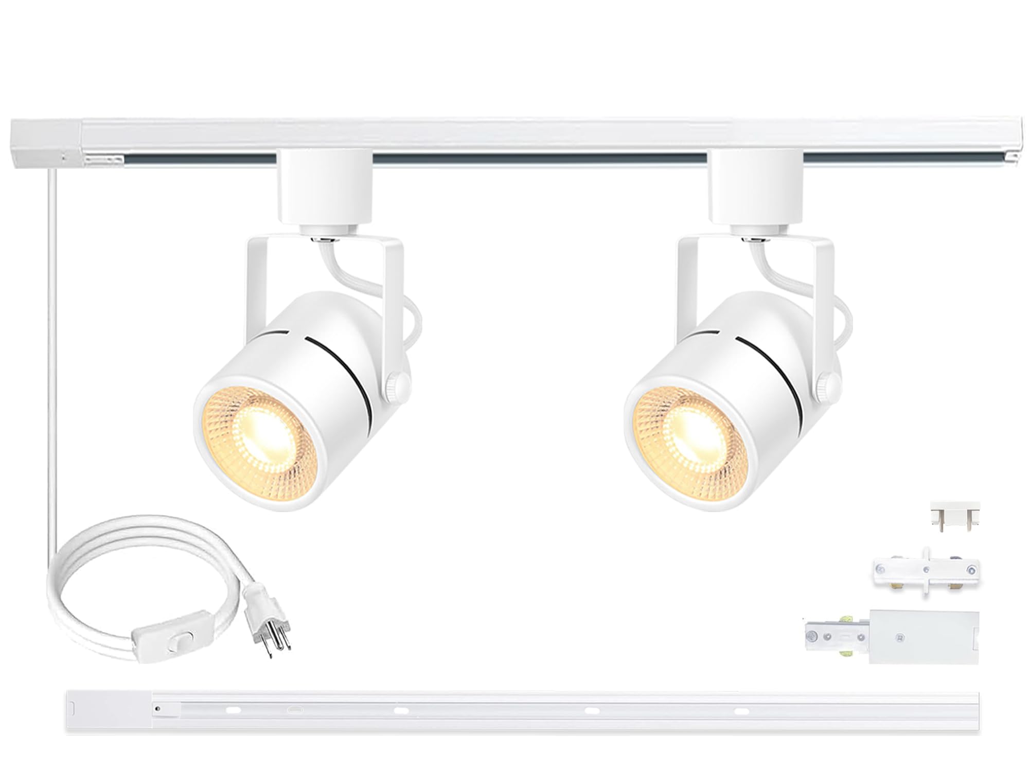 Plug in LED Track Lighting Kit 4000K Natural White 10W 2PCS White H Type