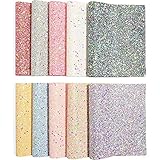 Faux Leather Sheets, Glow in The Dark, Chunky Glitter (7.8 x 13.4 in, 10 Pack)
