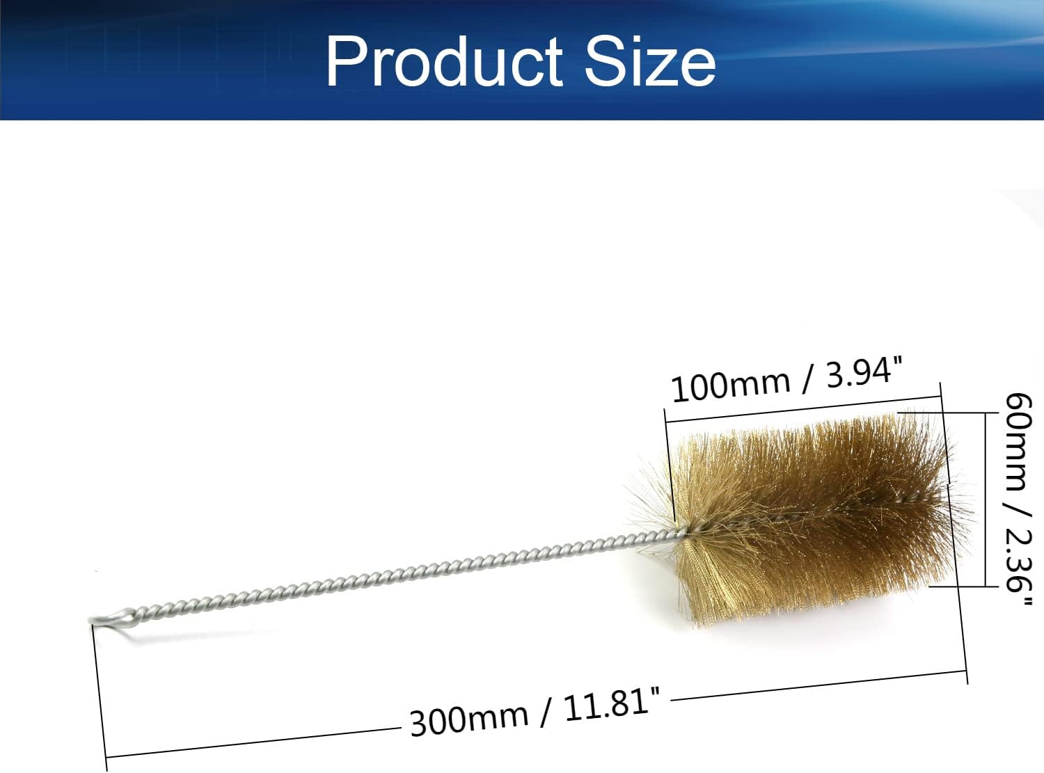 Auniwaig 60mm Copper Wire Cleaning Brush, Spiral Power Tube Brush, Copper Wire Tube Brush Cleaning Tool, Tube Bottle Brush, 3pcs