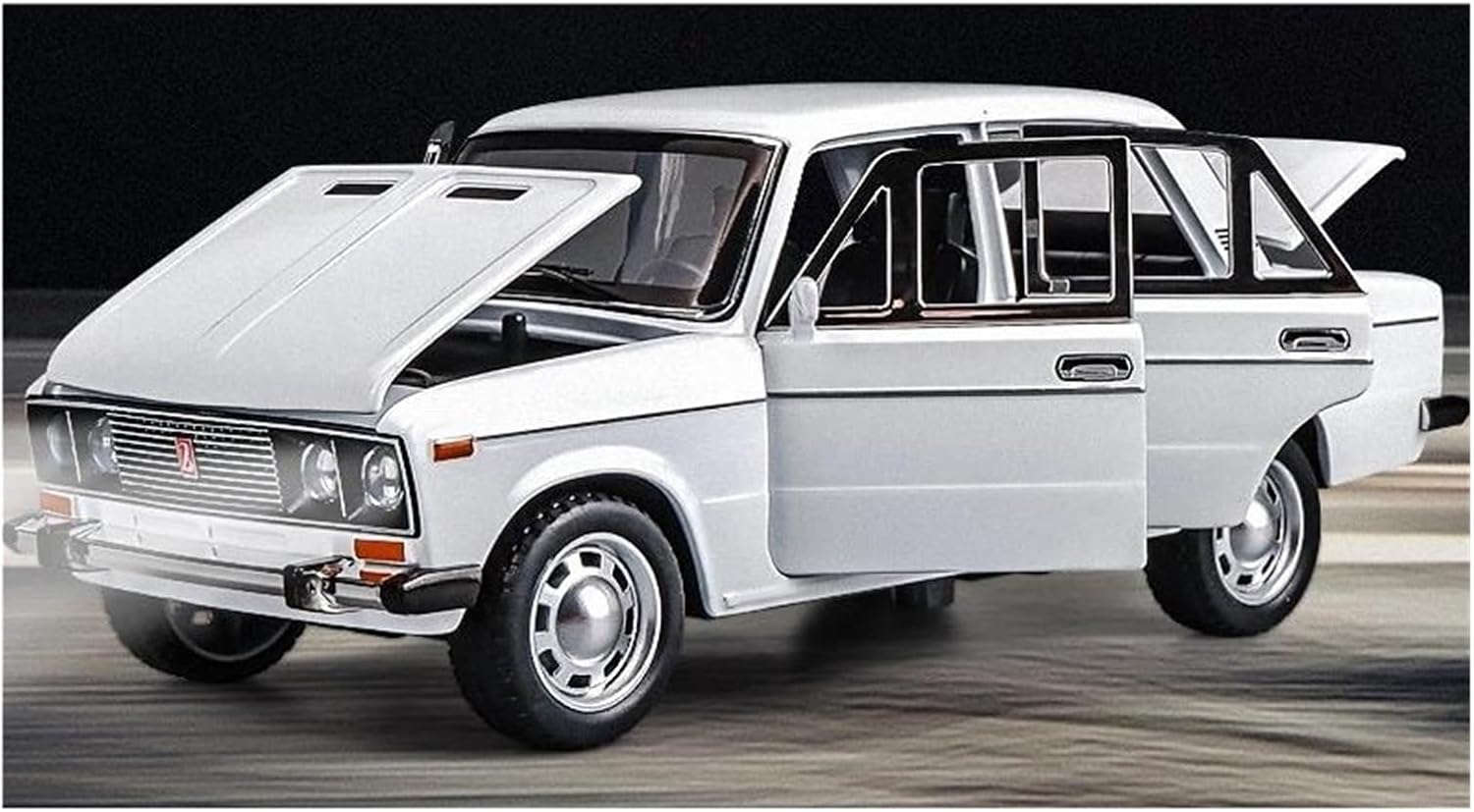 Scale car Model 1/24 for NIVA Classic Alloy Vehicle Model Diecast Metal Car Enthusiast Collectible Suitable for Decoration(White)