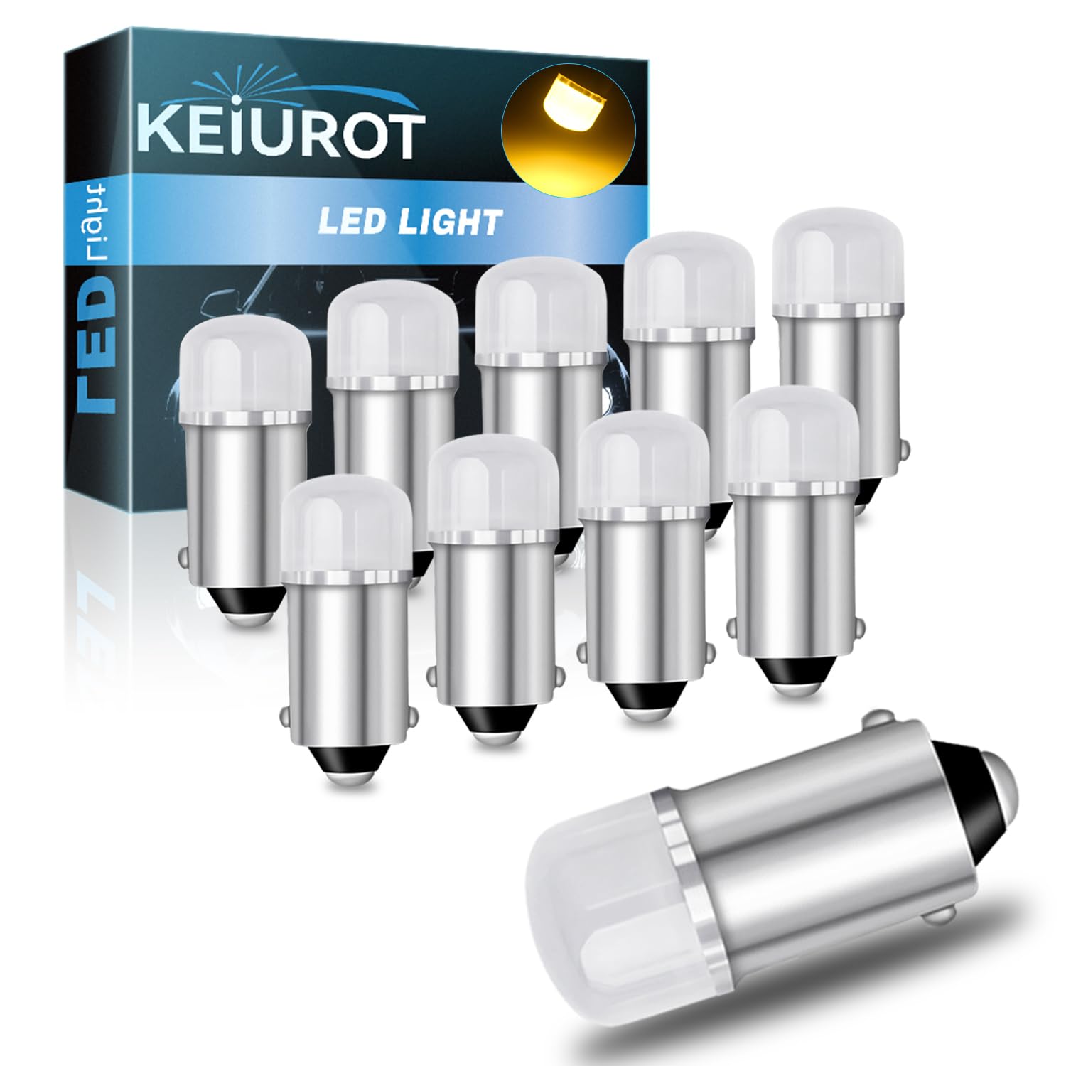 Keiurot GE44 Bulb 47 755 756 1893 1895 1847 Bulb BA9S DC AC 6.3V 6V Bayonet Led Bulbs Nonpolarity for Pinball Led Bulbs Pinball Machine Light Yellow,