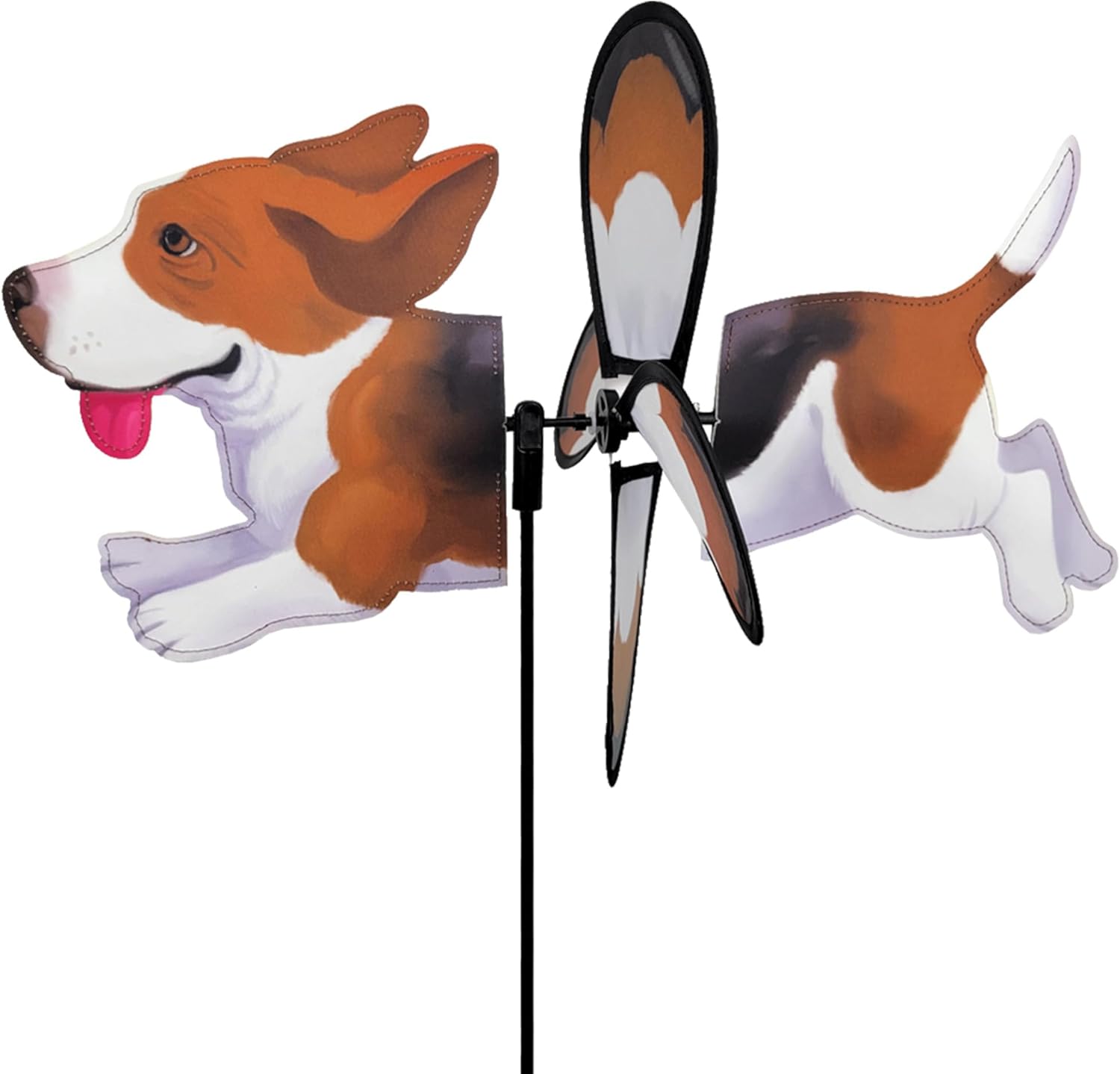 Premier Kites Petite Spinner Basset Hound – Whimsical Wind Spinner for Yard & Garden, Durable Weather-Resistant Fabric, Easy to Assemble, Outdoor Decor for Patios, Lawns, & Fairy Lovers