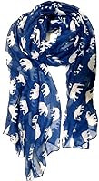 Vista 1 de V28 Hermosa bufanda larga y suave con estampado de elefante azul - grande