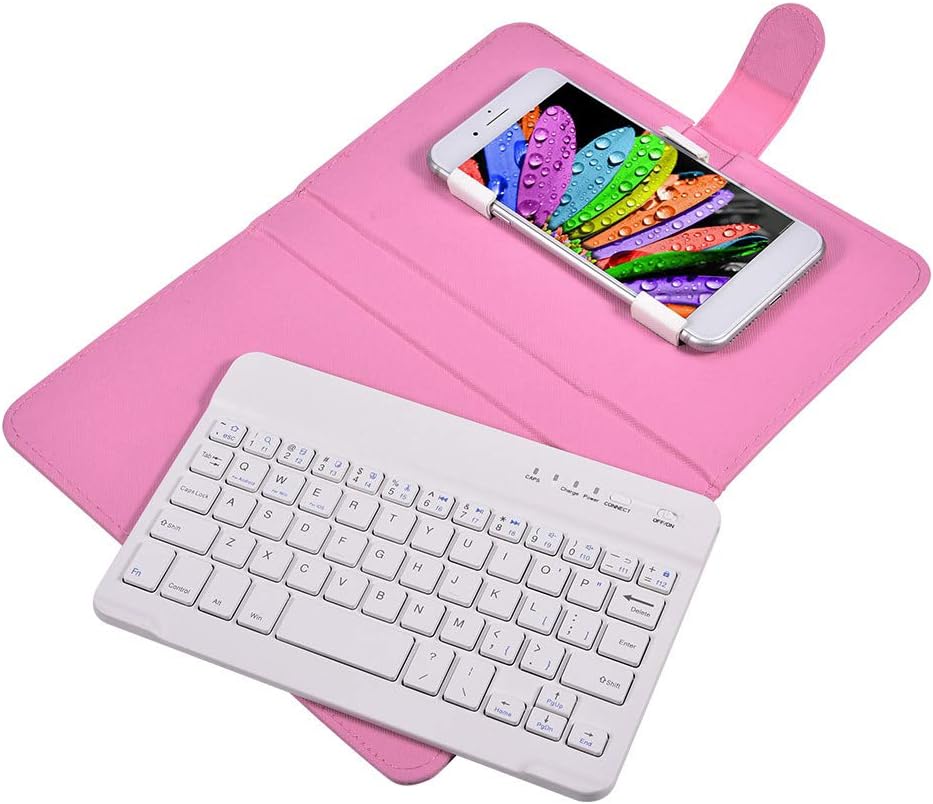 Cuifati Bluetooth Keyboard & Case,2 in 1 Stylish Stand case Cover + Detachable 3.0 Bluetooth Keyboard,for 4.5"-6.8" Android, and iOS Phones()