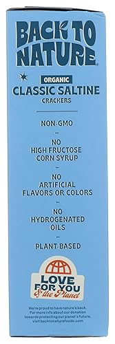 Miniatura 10 de Back to Nature Organic Saltine Crackers, Non-GMO, Vegan Friendly Snack Cracker, Made with Wheat Flour & Sea Salt, Snack Happy, 5.5 oz Box