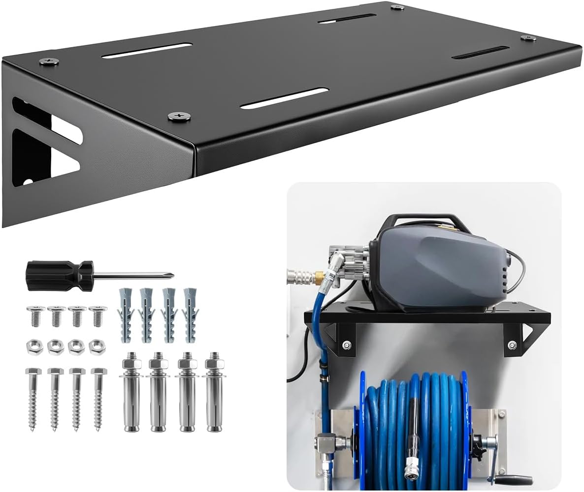 Wall Mount Electric Pressure Washer Shelf 20 x 10 Inch, Heavy Duty Power Washer Storage Rack, Stainless Steel Pressure Washer Organizer for Garage, Workshop