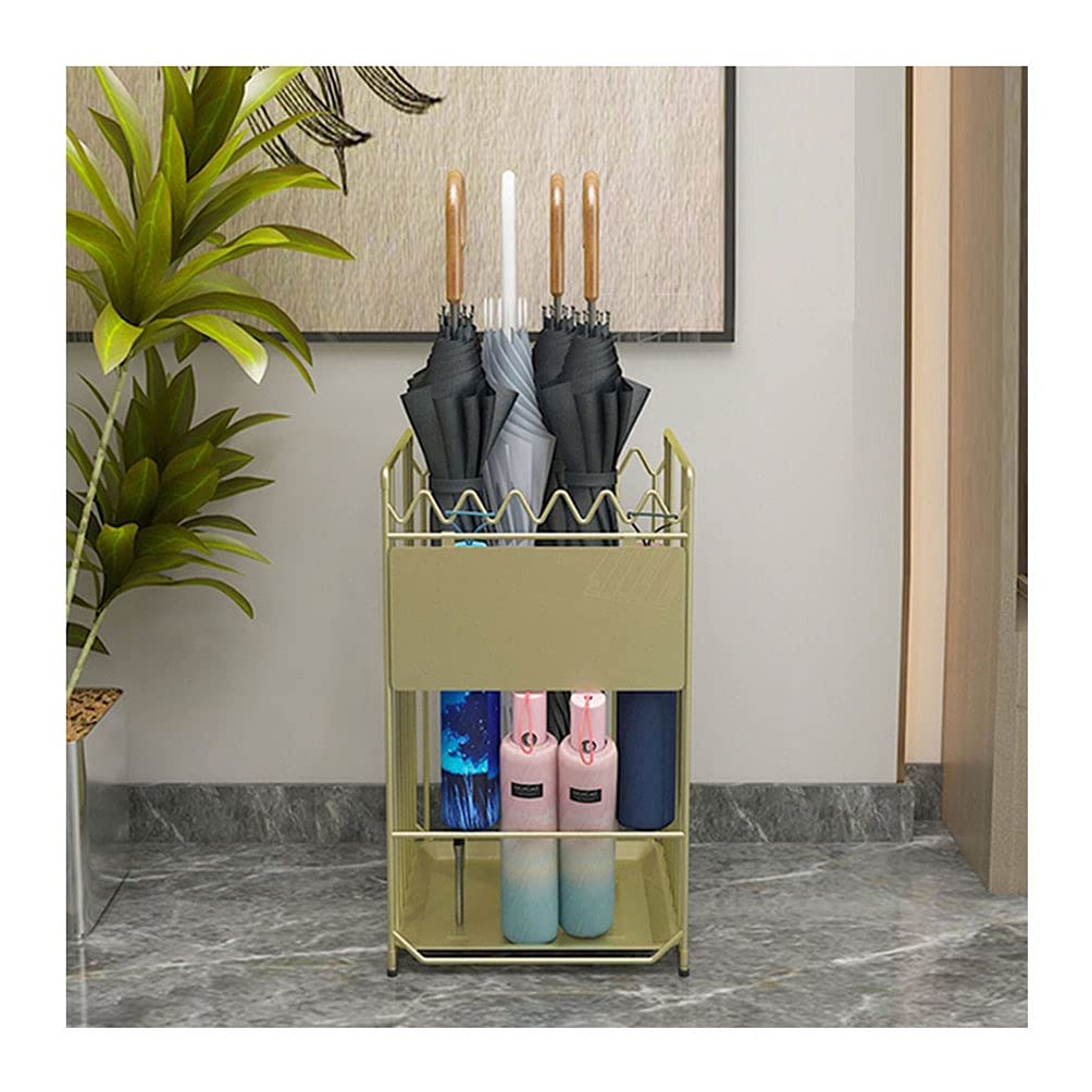 WXPGFEQ Folding Metal Indoor Umbrella Stand with Drip Tray, Space-Saving Design for Organized Entryway