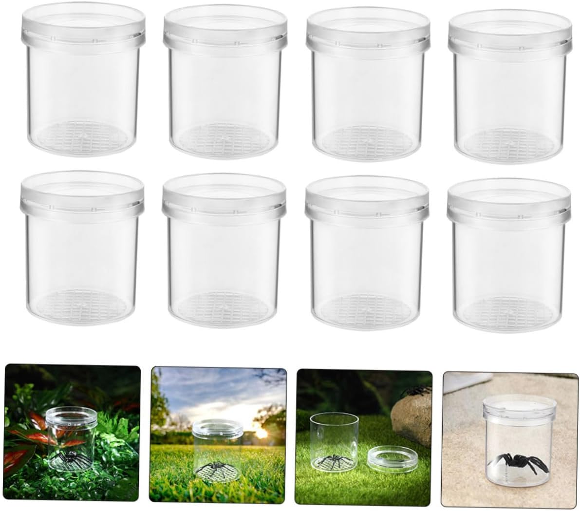 10Pcs Magnifying Critter Observation Boxes for Portable Transparent Insect Containers with Ventilation Outdoor Nature Exploration Collector