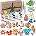 Tacobear 16pcs Imanes de Madera Manualidades Niños Mariposa Unicornio Dinosaurio Imán de refrigerador Pintar Juguete Manualidades Creativo Juguete Cumpleaños Navidad Regalo para Niños
