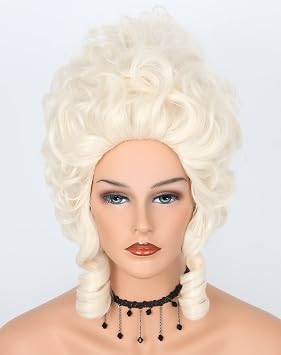 Beige18th Century Colonial Wig for Adult Women Victorian Queen Cosplay Wig