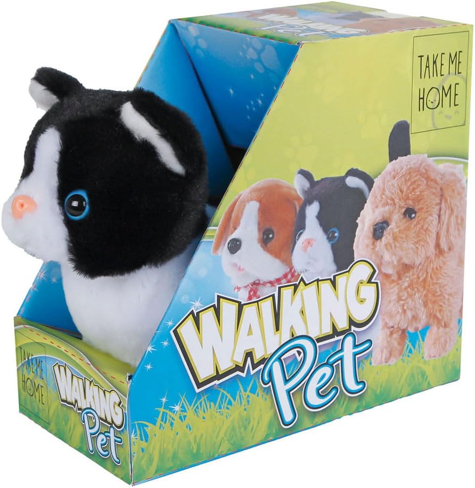 Take Me Home Interactive Cat Black White, 15.5 cm
