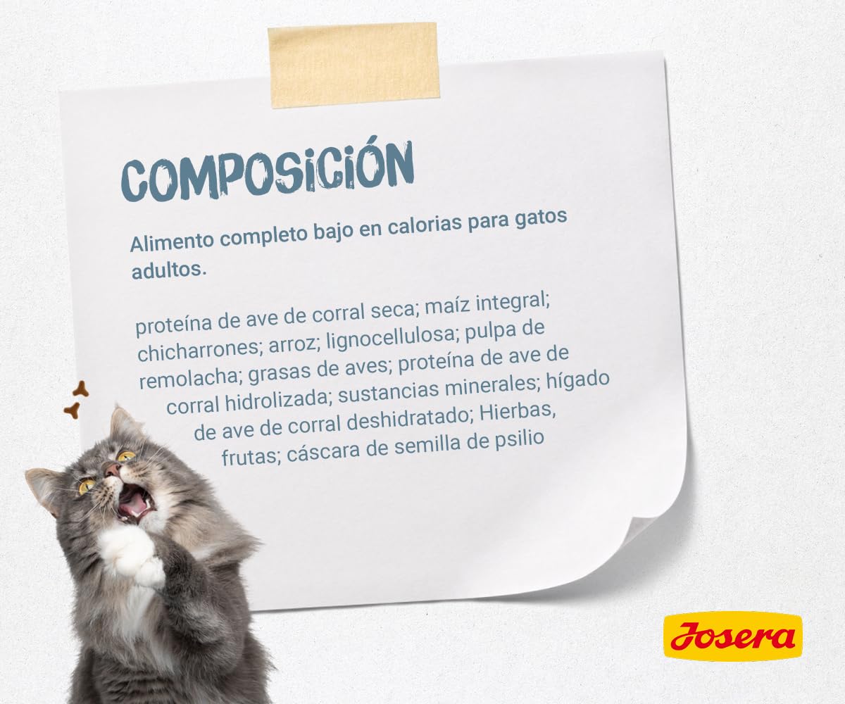 JOSERA Léger (1 x 10 kg) | Adultos | Pienso seco Gatos Adultos esterilizados o con sobrepeso | Aves | Bajo en Grasas y Rico en proteínas | Sin Trigo | Comida para Gatos | Pack 1