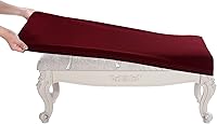 Vista 24 de BUYUE Funda para Taburete de Banco de Tocador de Lujo, (15"- 20") L x (11.8"- 15.7") A Banco Pequeño Rectangular Funda Elástica de Jacquard Lavable