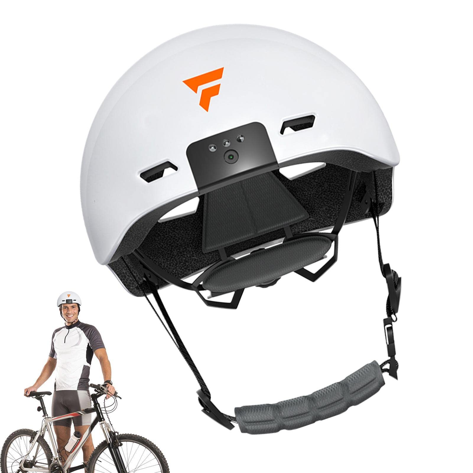 Kaski rowerowe dla ? ?czyzn | Kaski deskorolk? z kamer?,IPX5 Mountain & Road Bike Regulowane kaski motocyklowe dla doros?ych m? ?czyzn Eubeisaqi