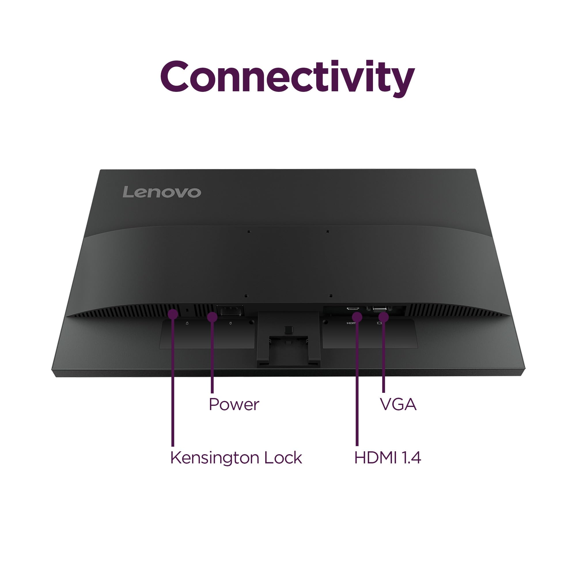 Lenovo Monitor da ufficio L22-4e - Display IPS FHD da 21,5" - Frequenza di aggiornamento 100Hz - MPRT 4 ms - 99% sRGB - Nero corvo - Supporto inclinabile