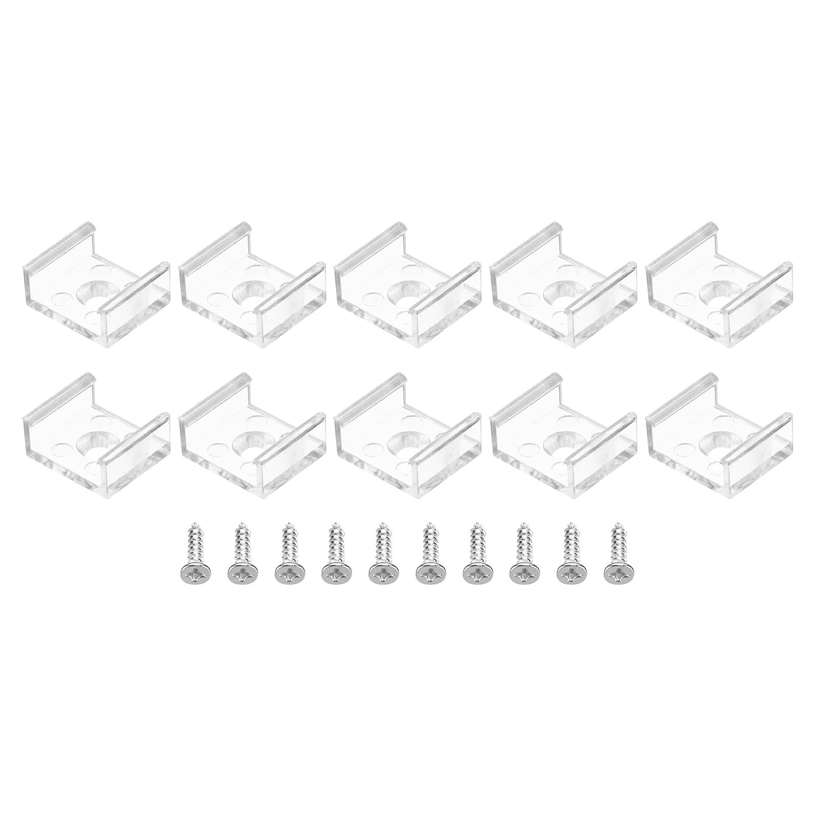 TOP-VIGOR 50Pcs LED Strip Light Clips, Waterproof Mounting Bracket Fixing Clips Plastic Clamp Holders with Screws