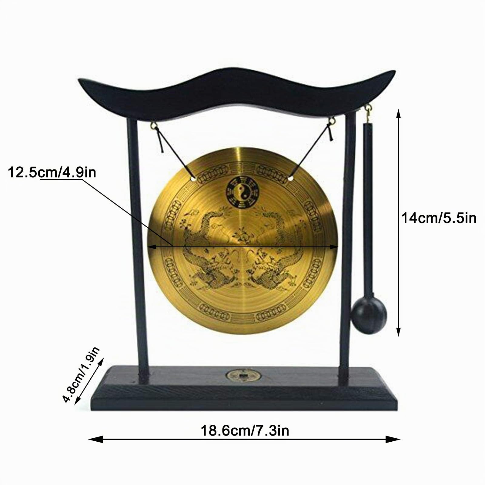 Gong mit Schlägel Tragbare Messing Gong Klein Tamtam Gong H1303