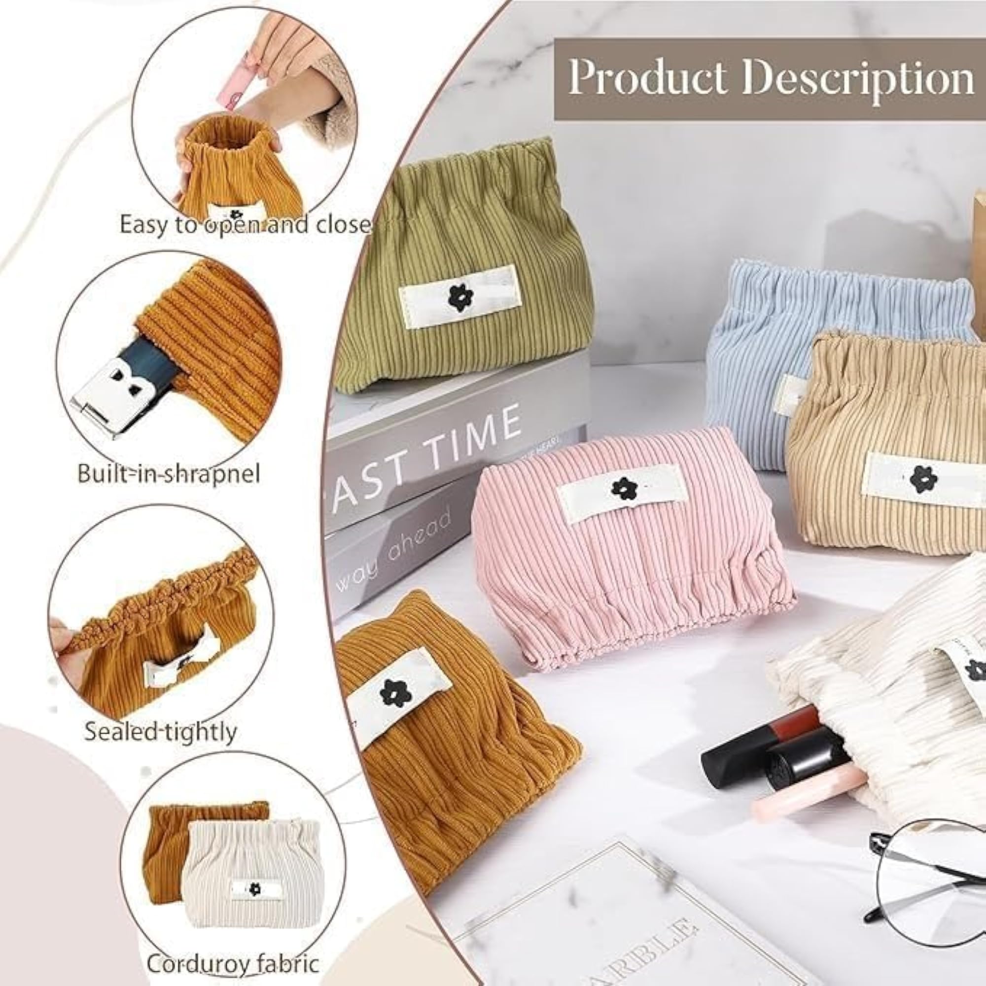Mini Jewelry Organizer and Small Makeup Pouch, Travel Cosmetic Bag