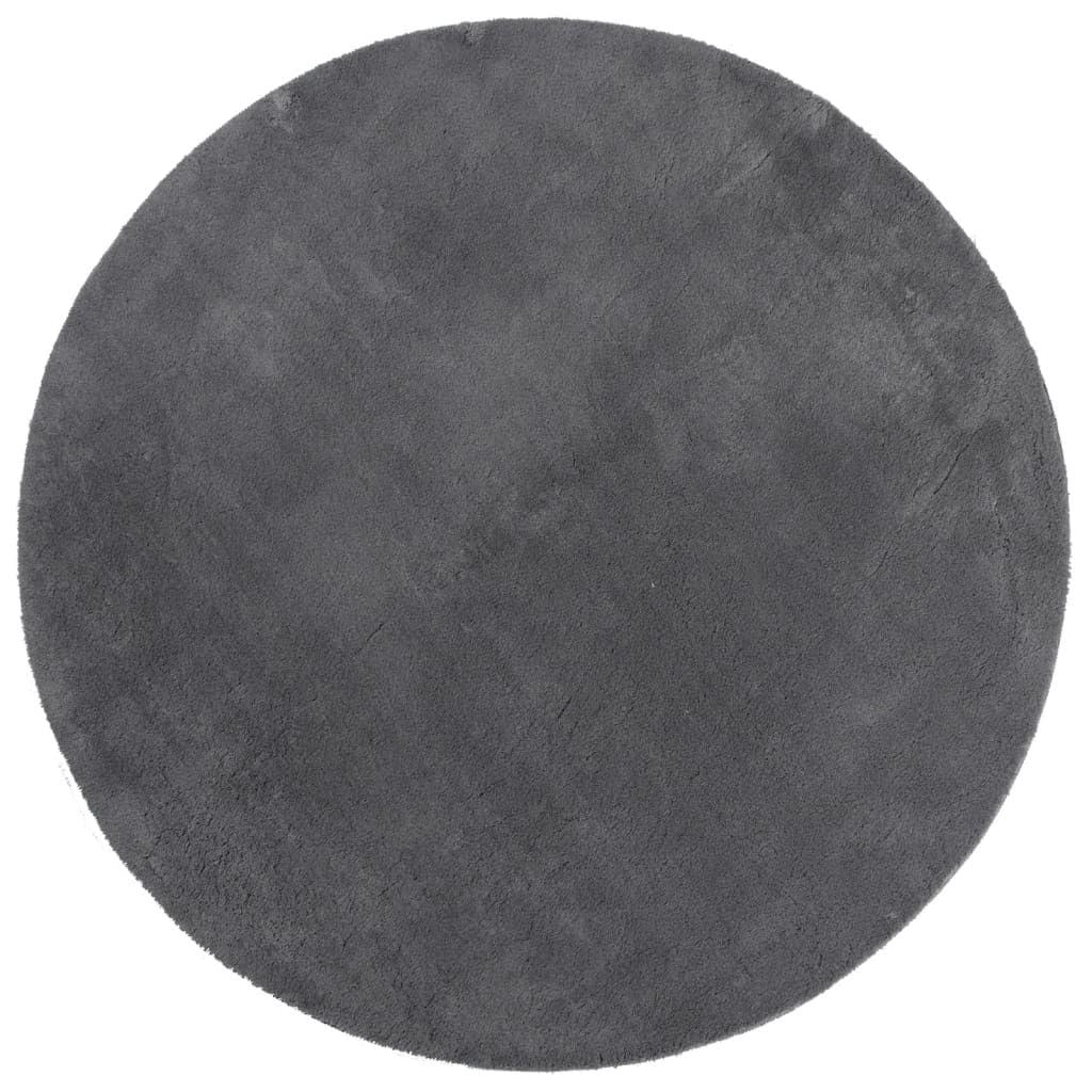vidaXL Alfombra de Pelo Corto y Suave Lavable, Tapete de Suelo, Alfombrilla Antideslizante, Alfombra para Salón Dormitorio Pasillo, Gris Antracita