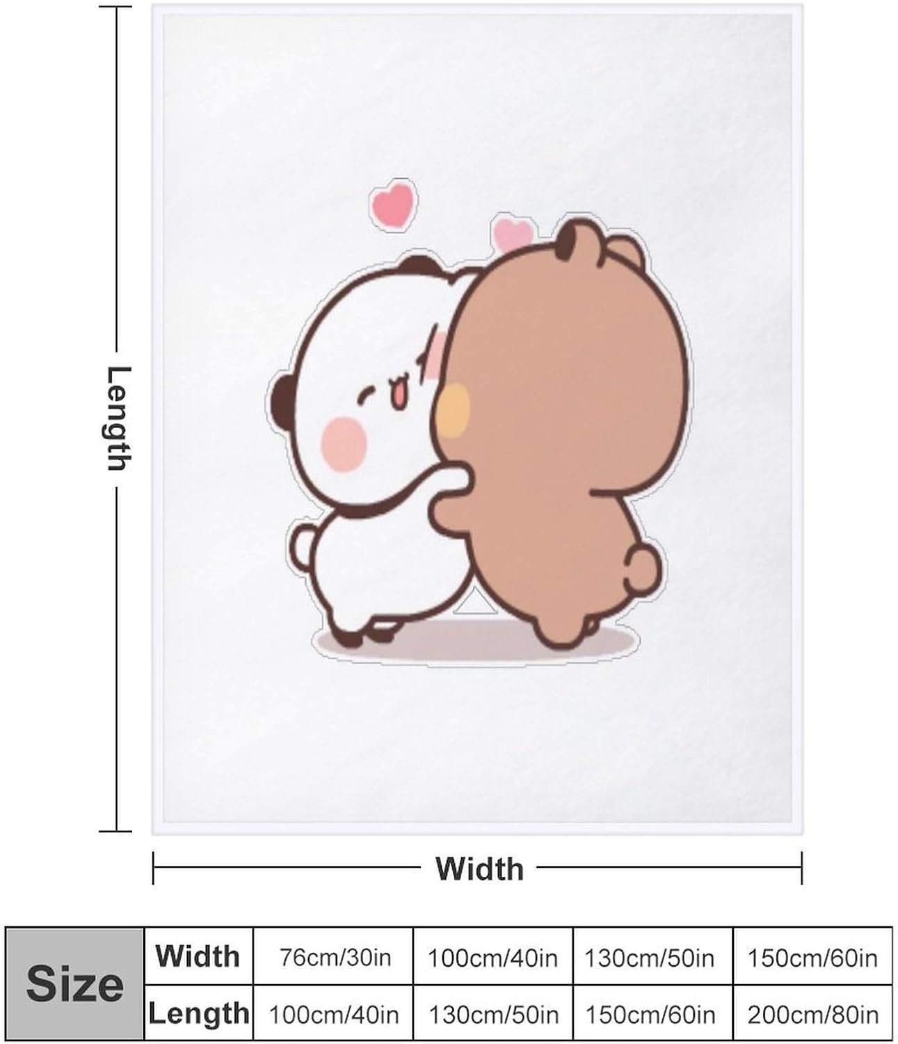 Panda Bear Bubu and Dudu 18 New Flannel Plush Throw Sofa Blankets Bed Fit Couch Living Room Blanket 50x60 Inch