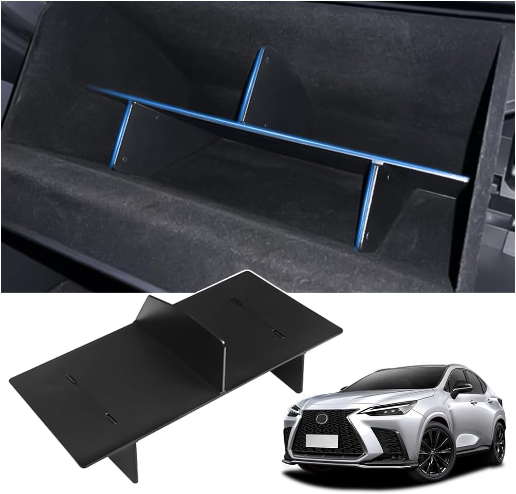 Karltys Compatible with Glove Box Organizer Lexus NX NX250 NX350 NX350h NX400h+ NX450h+ 2022 2023 Accessories Center Console Glove Compartment Storage Divider ABS Black