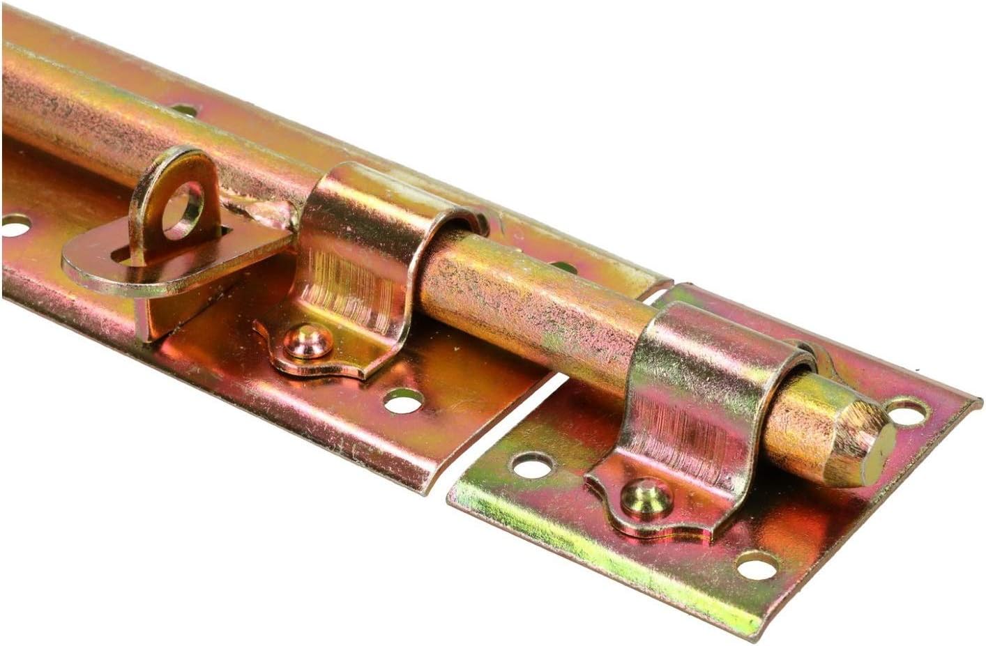 KOTARBAU® 275 mm (10.63 in) Left Bolt Gate Latch Door Latch Lock Barrel Bolt Shed Barn Chicken Coop Galvanized Yellow