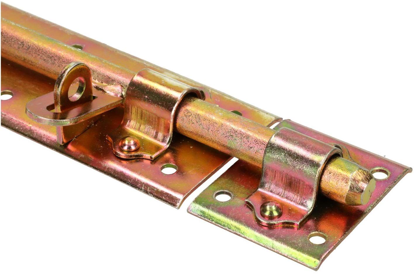 KOTARBAU® Chiavistello Sinistro 275 mm (10,63 in) Chiusura Bullone Serratura Cancello Gancio Barilotto Capannone Fienile Pollaio Zincato Giallo