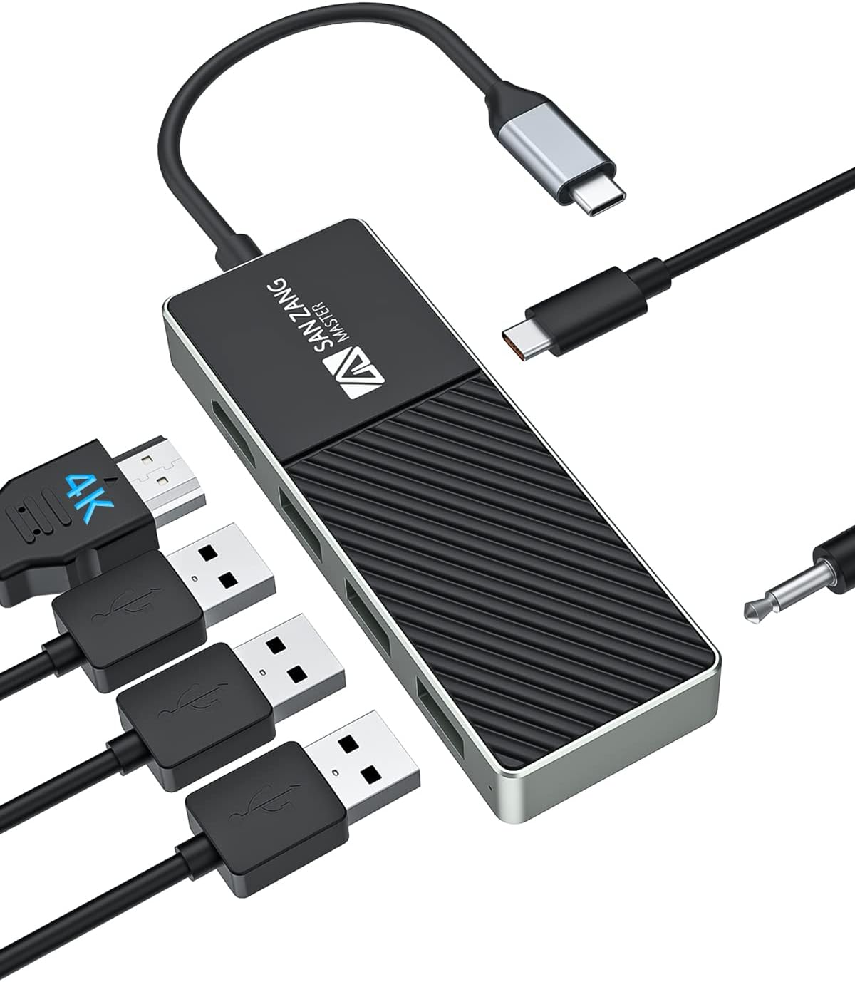 - USB C Hub Adapter, USB C to HDMI Adapter 4k, 6 in 1 USB C Dongle with 100W Power Delivery,3 USB 3.0 Ports, 3.55mm Audio Port Compatible with MacBook Ipad HP Dell XPS and More Type C Device