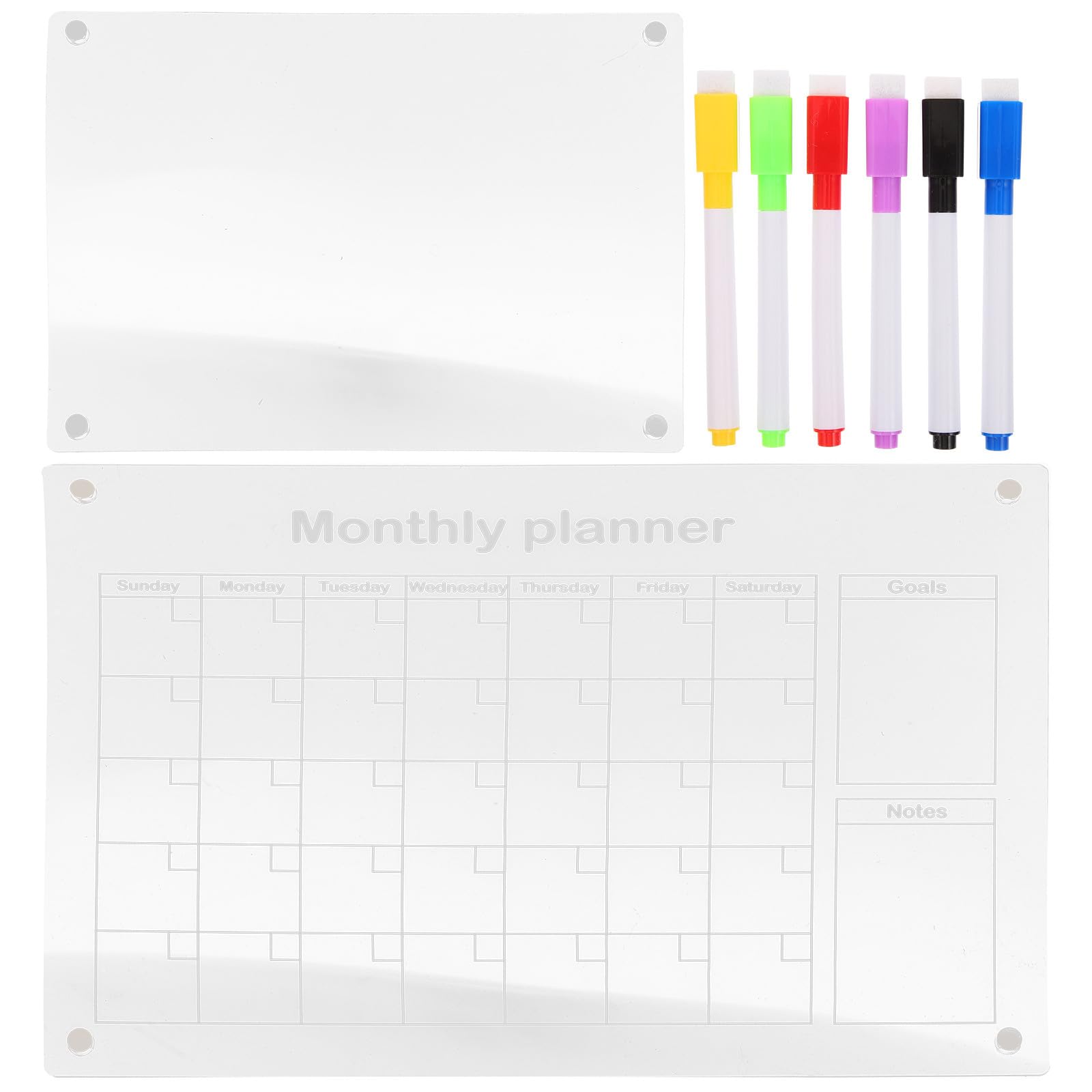 Tablero De Notas Magnético Pizarra Acrílica Transparente Para Nevera Tablero De Planificación De Borrado Seco Reutilizable Para Cocina Oficina Con Marcadores