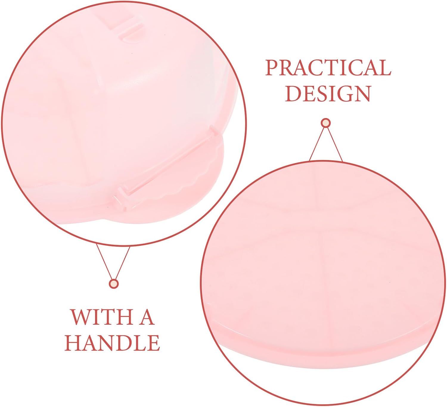 Reusable 8-inch Pink Cake Carrier Box with Dome Lid, Portable Handheld Dessert Container for Birthday Cakes and Baking Storage