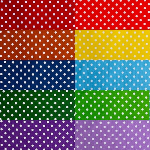 Image of 4 inchx4 inch 200pcs Cotton Fabric Squares for Sewing Quilting Supplies-Polka Dot | Good quality wonderful colors beautiful patterns soft and sturdy 100% cotton fabric squares perfect for quilting projects