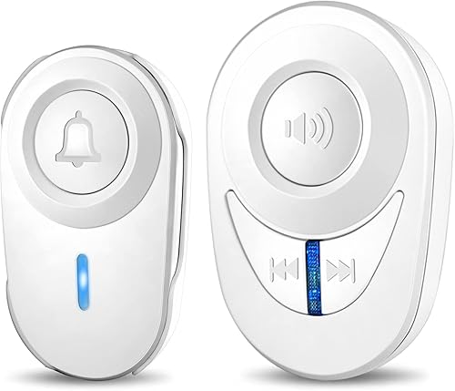 Timbre inalámbrico de 1000 pies, rango de 97 db, modo silencioso, 48 timbres de puerta, timbre inalámbrico para hogares, aula, timbre para