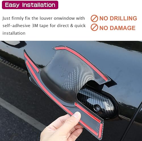 Miniatura 5 de LEXLEY 8 piezas de cubierta de manija de puerta estilo fibra de carbono, accesorios exteriores compatibles con Toyota 2020 2021 2022 2023 Highlander