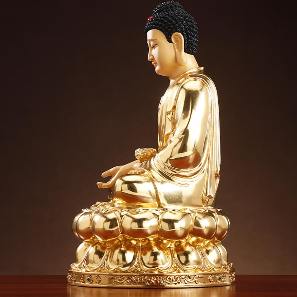 Figuras budistas de latón de Buda Amitabha para el Espacio de meditación del Altar del hogar y decoración Interior,38cm