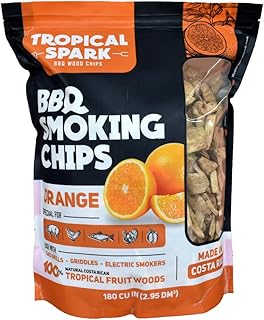 Wood Chips | Perfect for BBQ, Smoking, Grilling, Bake, Roast, Braise | Premium 100% All-Natural | Orange | 180 cu in Bag