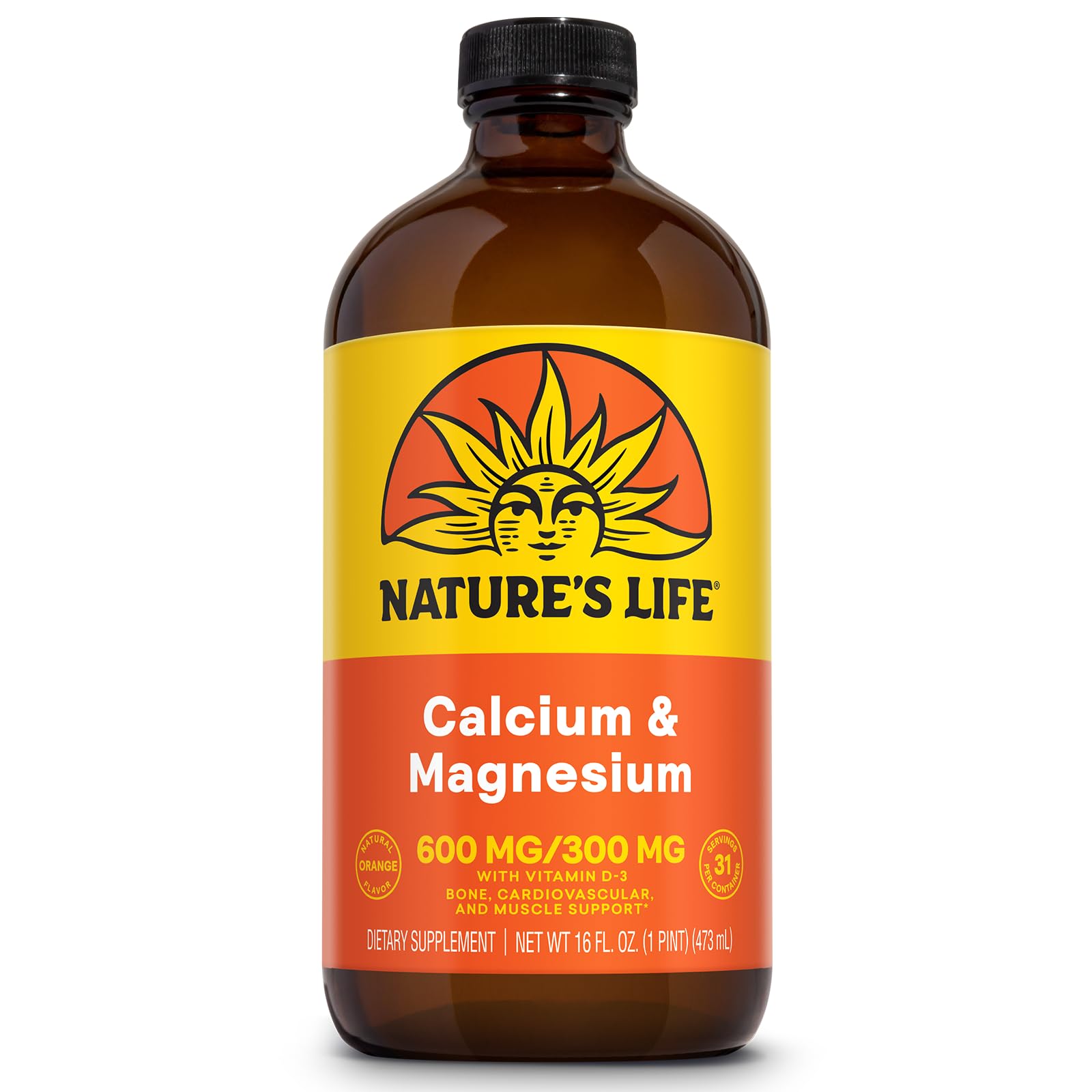 Nature's Life Liquid Calcium Magnesium Supplement - 31 Servings, 16 fl oz