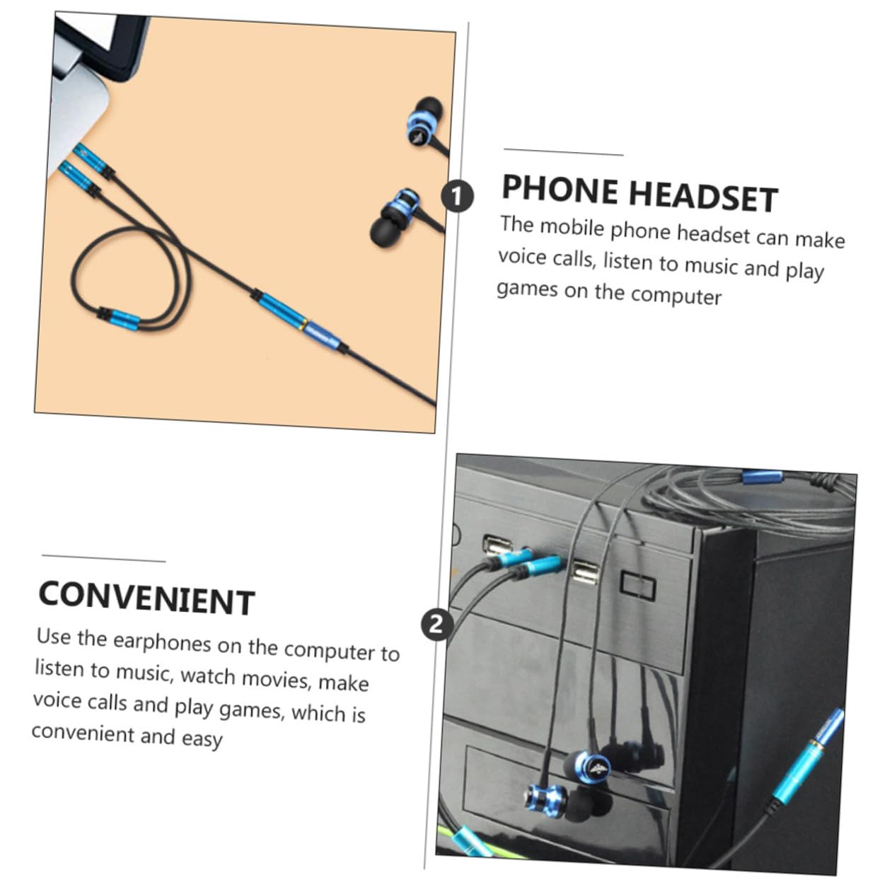 OSALADI 10pezzi Splitter Audio Adattatore Per Cuffie e Microfono Compatibile Computer e Smartphone Design e Facile Installare