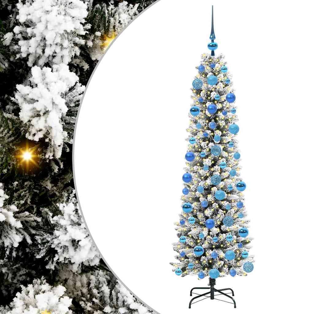 vidaXL Sztuczna choinka Biały 180 cm PVC, Metal i Plastik