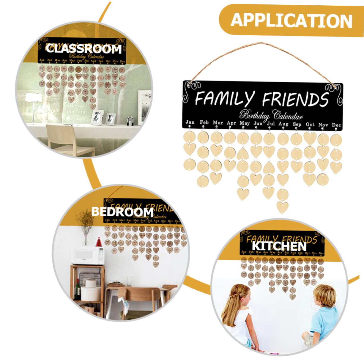 3 Set Di Calendario Dellavvento in Legno Unico Striscioni Di Compleanno Biglietti Di Auguri Promemoria Per La Famiglia Decorazioni Da Parete