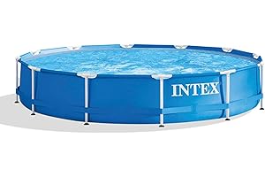 Intex 12ft Metal Frame Swimming Pool Set Above Ground Family Pool