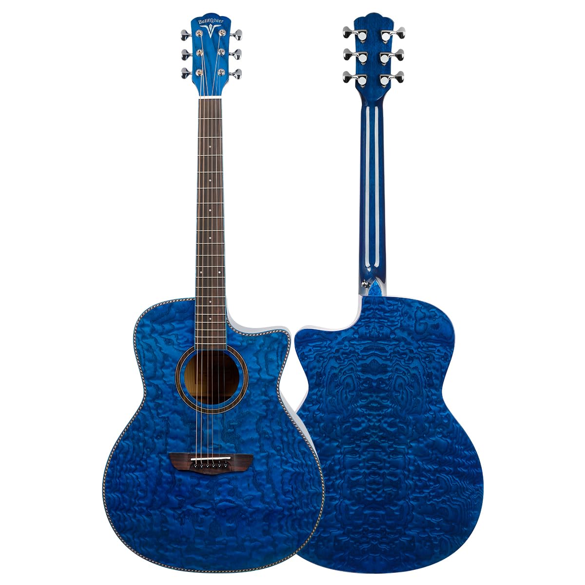 Bullfighter Kit de guitare acoustique pour débutant de 104 cm pour enfants et adultes, instrument de musique à 6 cordes, kit de guitare acoustique avec sac de transport, sangle, accordeur, corde,