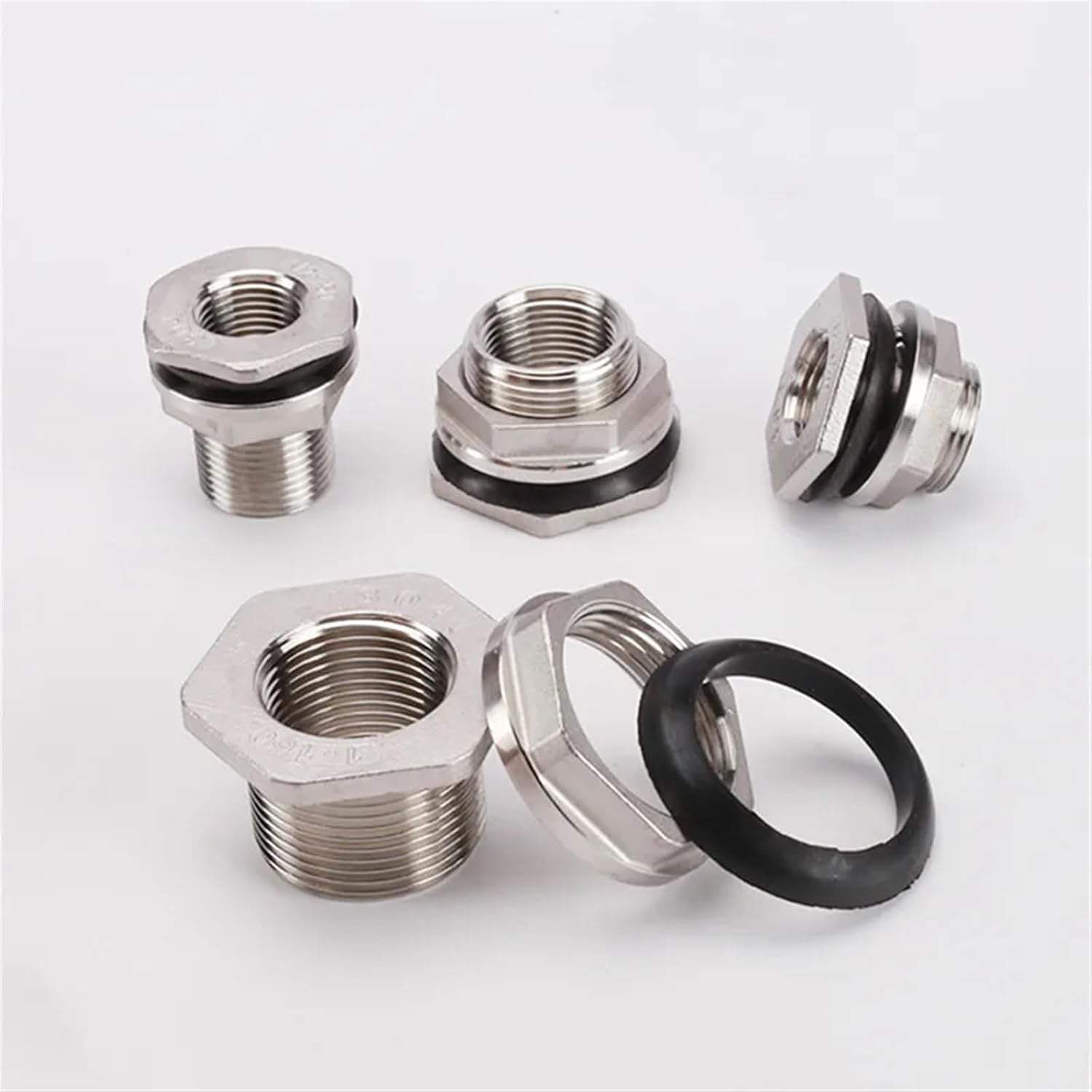1/2” 3/4” 1” 1-1/4” 2" BSP Male Thread 304 Stainless Steel Pipe Single Loose Key Swivel Fitting Nut Water Tank Jointer Connector 1PCS(DN15)