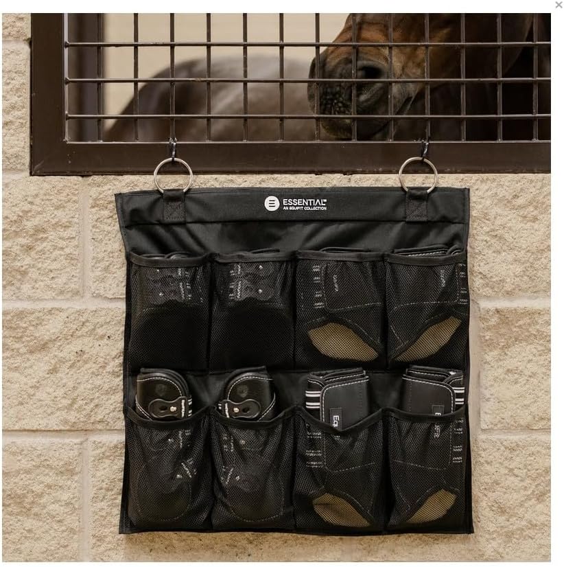 EquiFit Hanging Boot Organizer – Mesh Wall Storage with 8 or 24 Breathable Pockets for Boots & Gear – Nylon Organizer with Stainless Steel Rings (24 Pockets)