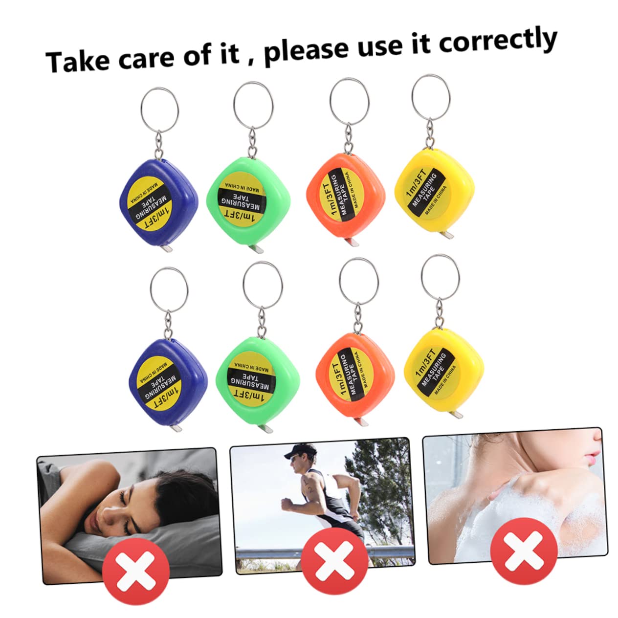 BESTonZON 10pcs Retractable Keyring Tape Measure Portable Measuring Tape Keychain for Sewing DIY Projects Durable Wear-Resistant for Home Office Outdoor Use
