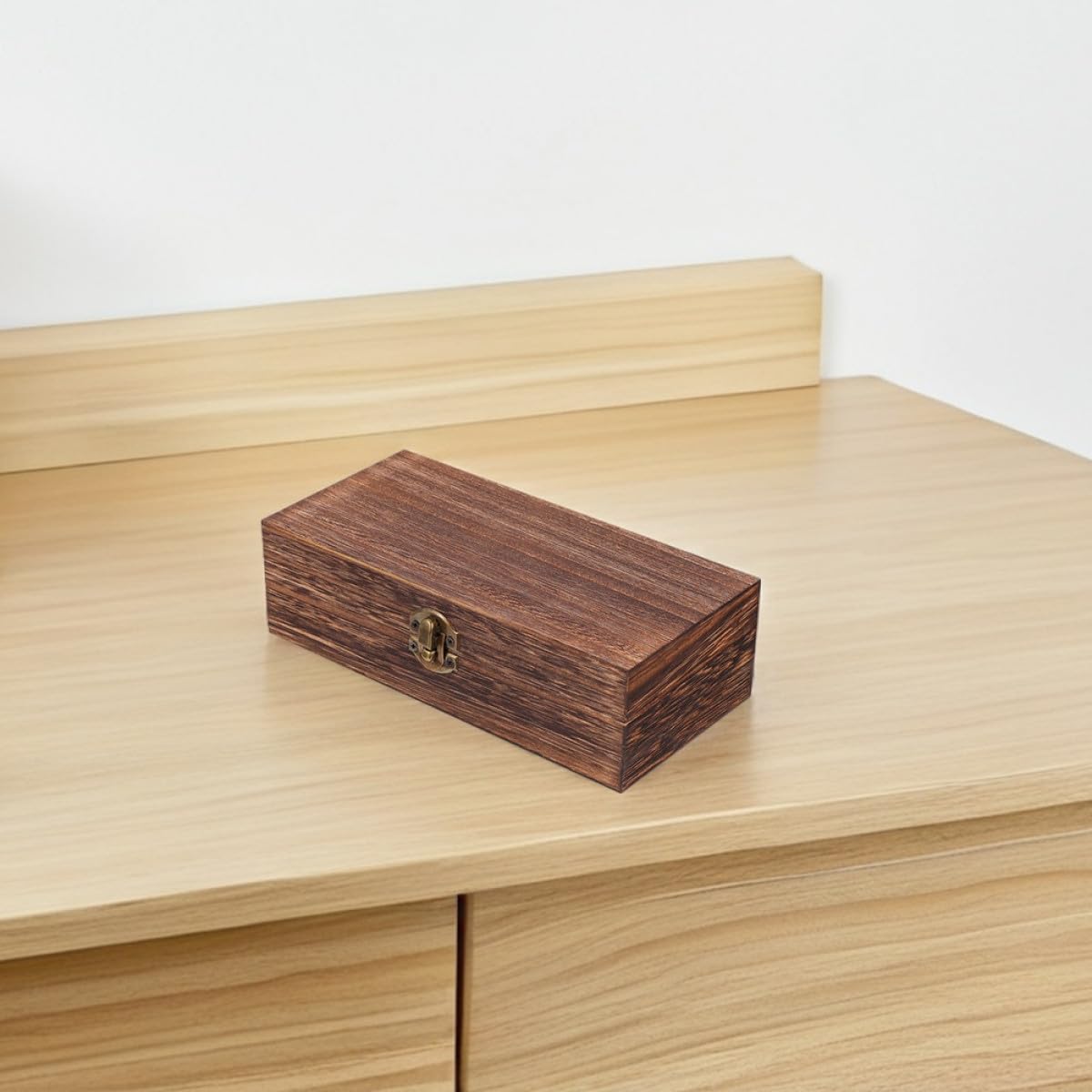Caja de Madera Vintage Rectangular con Tapa, 2 Piezas
