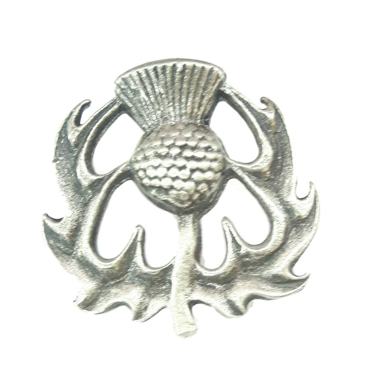 Scottish Thistle Brooch Made In Scotland By Art Pewter (217B) &ndash; Tartan Plus Tweed Ltd