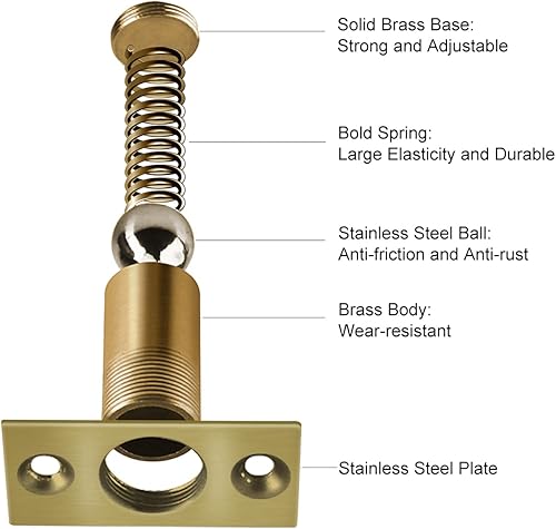 Miniatura 4 de Jiayi - Juego de 2 unidades de accesorios para puerta de puerta para la parte superior de la puerta, cierre de bola de puerta francesa, cierre de